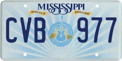 MS license plate CVB977
