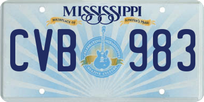 MS license plate CVB983