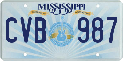 MS license plate CVB987