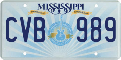 MS license plate CVB989