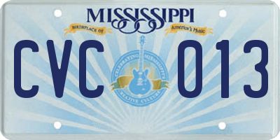 MS license plate CVC013