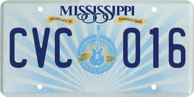 MS license plate CVC016