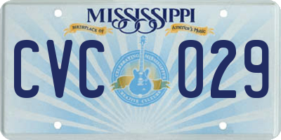 MS license plate CVC029