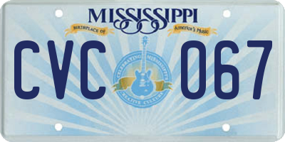 MS license plate CVC067