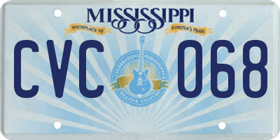 MS license plate CVC068