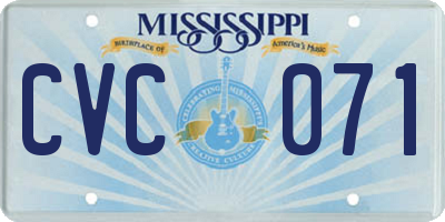 MS license plate CVC071