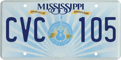 MS license plate CVC105
