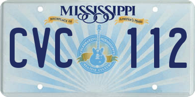MS license plate CVC112
