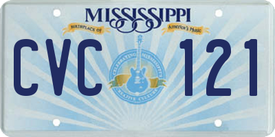 MS license plate CVC121