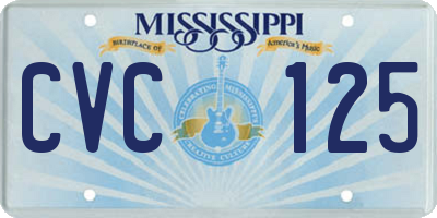 MS license plate CVC125