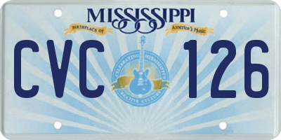 MS license plate CVC126