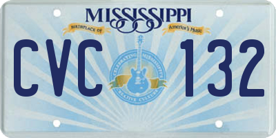 MS license plate CVC132