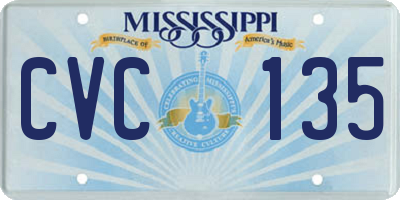 MS license plate CVC135