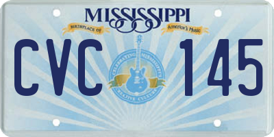 MS license plate CVC145
