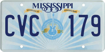 MS license plate CVC179