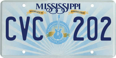 MS license plate CVC202
