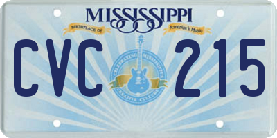 MS license plate CVC215