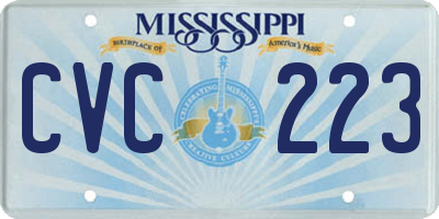 MS license plate CVC223