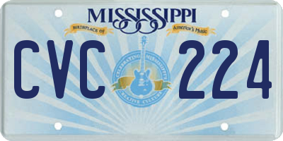 MS license plate CVC224