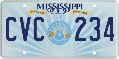 MS license plate CVC234
