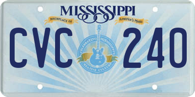 MS license plate CVC240