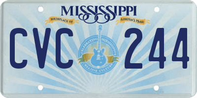 MS license plate CVC244
