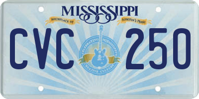 MS license plate CVC250