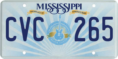 MS license plate CVC265