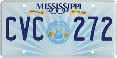 MS license plate CVC272