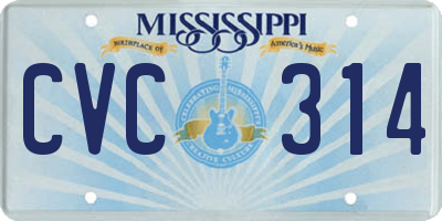MS license plate CVC314