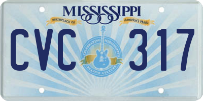MS license plate CVC317