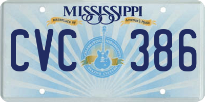 MS license plate CVC386