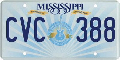 MS license plate CVC388