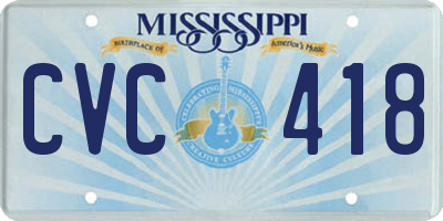 MS license plate CVC418