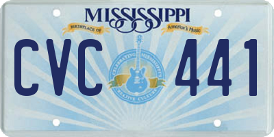 MS license plate CVC441