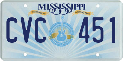 MS license plate CVC451
