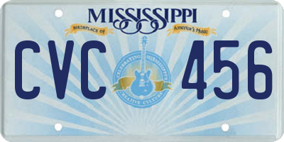 MS license plate CVC456