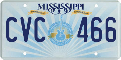 MS license plate CVC466