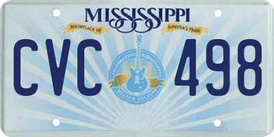 MS license plate CVC498