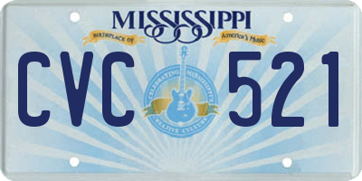 MS license plate CVC521
