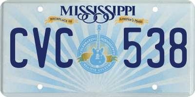 MS license plate CVC538