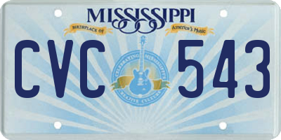 MS license plate CVC543