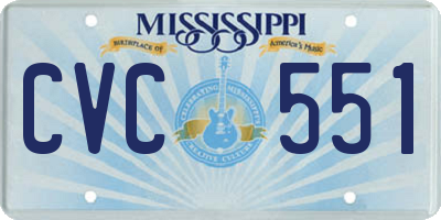 MS license plate CVC551