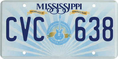 MS license plate CVC638