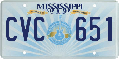 MS license plate CVC651