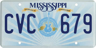 MS license plate CVC679