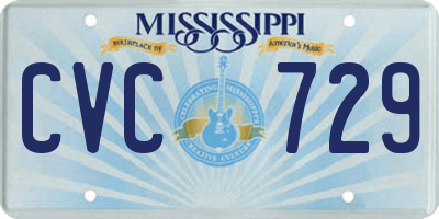 MS license plate CVC729