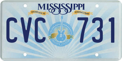MS license plate CVC731