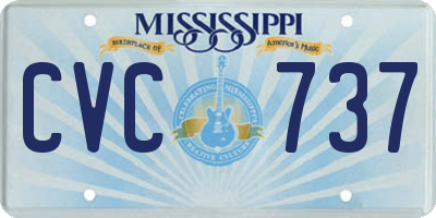MS license plate CVC737