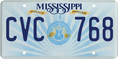 MS license plate CVC768